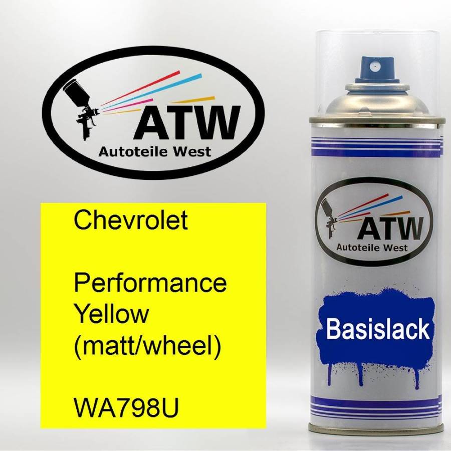 Chevrolet, Performance Yellow (matt/wheel), WA798U: 400ml Sprühdose, von ATW Autoteile West.